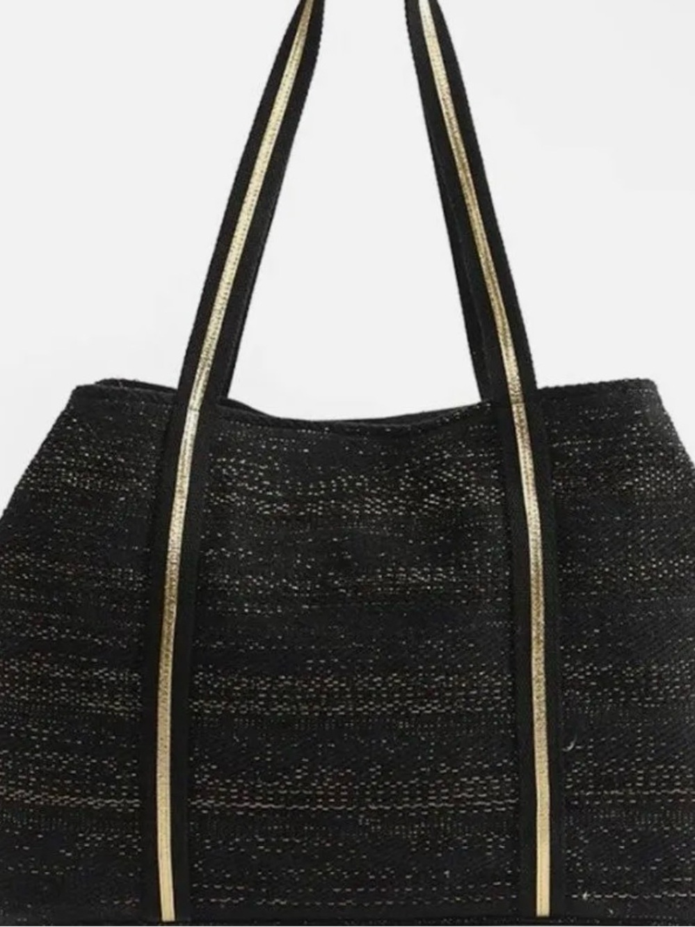 America & Beyond Hand beaded Black Tote - Picture 3 of 7